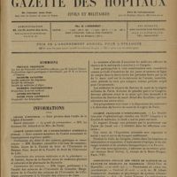 0381 - Page 377 - Sommaire / Informations. Légion d'honneur. Santé publique / Comité consultatif de l'Enseignement supérieur public / Congrès national de la tuberculose. Légion d'honneur. Santé publique [Bordeaux, 30 mars au 2 avril 1931] / Société française d'ophtalmologie / Association amicale des Chefs de Clinique de la Faculté de médecine de Marseille. (Hôtel-Dieu de Marseille, 10-20 avril 1931). - Programme du cycle des conférences