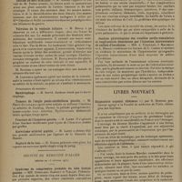 0390 - Page 386 - Société de chirurgie. Société de chirurgie. (Séance du 25 février 1931). Hernie diaphragmatique. M. Picot rapporte un travail de M. Jean Quénu / Section du nerf sciatique. M. Sorrel rapporte ce travail de M. Paitre / Volvulus de la vésicule biliaire. M. Brocq / Présentation de malades. Tumeur de l'angle ponto-cérébelleux gauche. M. Petit-Dutaillis / Fracture de l'humérus gauche. M. Labey / Anévrisme artériel poplité. M. Labey / Rupture de la rate. M. Sorrel / Société de médecine d'Alger. (Séance du 13 février 1931). Syndrome de compression probable du lobe frontal gauche. MM. Dumolard, Sarrouy et Viallet / De quelques applications rares au cours de la peste bubonique. MM. G. Lemaire et Bardenat / Analyse physiologique des troubles cardio-vasculaires et respiratoires déterminés par l'injection intraveineuse de sulfate d'hordénine. MM. A. Tournade, J. Malmejac et A. Moraly / Livres nouveaux. Diagnostics urgents. Abdomen, par H. Mondor...