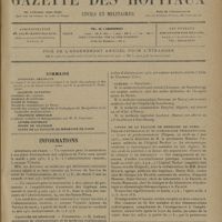 0397 - Page 393 - Sommaire / Informations. Hôpitaux de Paris / Faculté de médecine. Strasbourg / Écoles de médecine. Nantes / Asiles publics d'aliénés / Guerre / Cours de la Faculté de médecine de Paris. Chaire d'hydrologie et de climatologie thérapeutiques