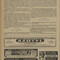 0412 - Page 408 - Sociétés savantes. Société des sciences médicales & biologiques de Montpellier et du Languedoc méditerranéen. (Séance du 16 janvier 1931). Méningite aiguë lymphocytaire bénigne. MM. Vedel, Vidal et Anselme-Martin / Forme douloureuse de la maladie de Hodgkin. MM. Ducamp et P. Rimbaud / (Séance du 23 janvier 1931). Tic de génuflexion chez une parkinsonienne postencéphalitique. MM. Boudet, Balmés et Anselme-Martin / Tic d'aboiement et syndrome extrapyramidal. MM. L. Rimbaud, Balmés et Anselme-Martin / (Séance du 30 janvier 1931). Dilatation kystique bilatérale de l'extrémité inférieure de l'uretère avec hydronéphrose et calcul du rein droit. MM. E. Truc et J. Caderas