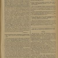 0421 - Page 417 - Livres nouveaux. Appareil respiratoire, par Pierre Pruvost. [L. Babonneix] / Précis de pathologie interne. Maladies de l'appareil digestif... ; par les Docteurs E. Chabrol et M. Bariety / Il dolore viscérale. (La douleur viscérale). Notes sur sa genèse et ses caractères propres, par A. Lunedei et A. Giannon / Volume jubilaire pour la 25e année d'enseignement du Professeur Domenico Lo Monaco, 1903-1928 / Actes de la Faculté de médecine de Paris. Thèses