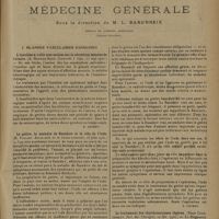 0499 - Page 495 - Analyses et indications bibliographiques. Médecine générale. Sous la direction de M. L. Babonneix... I. Glandes vasculaires sanguines. L'insuline a-t-elle une action sur la sécrétion interne de l'ovaire. (A. Hofman-Bang. Centralbl. f. Gyn., 17 mai 1930). [R. Levent] / Le goitre, la maladie de Basedow et le rôle de l'iode. (H. Vulliet. Revue méd. de la Suisse romande, 25 juin 1930). [R. Levent] / Le traitement des thyréotoxicoses légères. (Hans Curschmann. Fort. der Therapie, 10 fév. 1930). [R. Levent]