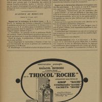 0544 - Page 540 - Sociétés savantes. Académie des sciences. (Séance du 23 mars 1931). Les spirochètes d'une pleurésie enkystée fétide et passagèrement gangréneuse. MM. G. Delamare et C. Gatti / Académie de médecine. (Séance du 31 mars 1931). Rapport sur le traitement de la fièvre jaune. M. A. Pettit / Rapport sur la déclaration obligatoire de la gastro-entérite des nourrissons. M. Lesage / Les études dentaires (suite de la discussion). M. Mauclaire