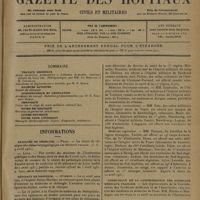 0581 - Page 577 - Sommaire / Informations. Facultés de médecine. Paris / Lyon / Hôpitaux de Province. Avignon / Conseil supérieur de l'Instruction publique / Guerre. Service de santé (Active) / Communiqué de la confédération des Syndicats médicaux français