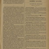 0589 - Page 585 - Alcoolisme et dégénérescence mentale ; par R. Benon... / Sociétés savantes. Société de chirurgie. (Séance du 18 mars 1931). Fracture du scaphoïde. Deux travaux de M. Cornioley... et Louis Michon sont rapportés par M. Mouchet / Résection gastriques et complications pulmonaires. Travail de M. J. Duval... rapporté par M. Bazy Abcès pulmonaire. M. Barthélemy / Bactériophage dans les infections chirurgicales. M. Barthélemy / Traumatismes de la colonne cervicale. M. Fredet / Traitement de la maladie de Basedow. M. Marcel / Statistique de chirurgie cranienne. M. de Martel