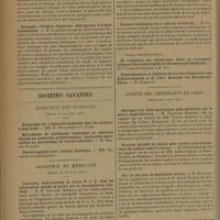 0690 - Page 686 - Deuxième réunion scientifique annuelle de la ligue française contre le rhumatisme / Sociétés savantes. Académie des sciences. (Séance du 20 avril 1931) / Académie de médecine. (Séance du 28 avril 1931). Injections sous-cutanées de vaccin B. C. G. chez les tuberculeux traités et guéris par le pneumothorax bilatéral. M. E. Coulaud / Pression moyenne et éclampsie. MM. Ed. Lévy-Solal, N. Kisthinos et F. Lepage / Examen radiologique de la colonne vertébrale. M. Ledoux-Lebard / Société des chirurgiens de Paris. (Séance du 6 mars 1931). Guérison d'un iléus paralytique post-opératoire par le sérum hyperchloruré. M. Raymond Bonneau / Nouveau procédé de plastie pour atrésie post-traumatique du conduit auditif externe. M. Dufourmentel / Sur un cas rare de mastoïdite latente. M. Bourguet / Sur un cas de grossesse ectopique tubaire ayant évolué jusqu'au terme normal. M. Dartigues