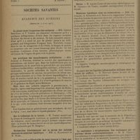 0722 - Page 718 - Revue générale. Formes cliniques de l'insuffisance cardiaque ; par le Docteur Maurice Wahl... Le cerveau cardiaque (A suivre) / Sociétés savantes. Académie des sciences. (Séance du 27 avril 1931). Le plomb dans l'organisme des animaux. MM. Gabriel Bertrand et V. Ciures / Les protéines des épanchements articulaires. MM. Achard et Piettre / Sur le tréhalose de la levure. M. Tanret / Election / Académie de médecine. (Séance du 5 mai 1931). Notice. M. Lucien / Néphrose lipoïdique chez un tuberculeux. MM. Ch. Achard, A. Codounis et A. Horowitz / Rapport sur les liquides inflammables utilisées dans les salons de coiffure. M. Breteau / La septicémie à streptocoques. Son traitement par un nouveau sérum antistreptococcique. M. H. Vincent
