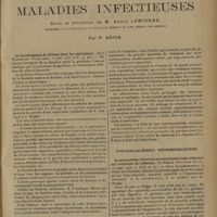 0773 - Page 769 - Analyses et indications bibliographiques. Maladies infectieuses. Sous la direction de M. André Lemierre... ; par P. Adida. La bactériopexie de défense dans les septicémies. Fiessinger. Presse méd... / L'action des vitamines données en quantités croissantes sur les infections expérimentales. (tuberculose pulmonaire, infection staphylococcique de la peau). (W. Pfannenstiel et B. Scharlan. Münch. med. Woch...) / Pneumococcémies. Méningococcémies. Le métabolisme chloré des pneumoniques et son influence sur l'évolution de l'affection. (B. Scholz. Deut. med. Woch...)