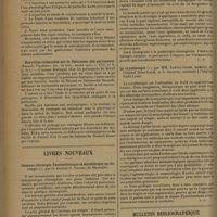 0786 - Page 782 - Analyses et indications bibliographiques. Maladies infectieuses. Sous la direction de M. André Lemierre... ; par P. Adida. Psittacose. Sur l'étiologie de la psittacose. (E. Sacquépée et L. Ferracouc. Presse méd...) / Nouvelles recherches sur la psittacose des perroquets. (Senesio Pacheco. Soc. de biol...) / Livres nouveaux. Immuno-chirurgie. Vaccinothérapie et sérothérapie en chirurgie, par le Docteur G. Daniel... / La cryothérapie, par MM. Lortat-Jacob... et G. Solente... / Bulletin bibliographique
