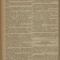 0806 - Page 802 - Informations. L'aide aux cardiaques / Le VIIe Congrès des pédiatres de langue française / IIe Congrès international de pathologie comparée / Le IIe Congrès international de la lumière / Amphithéâtre d'anatomie. (Voir la suite, p. 805)