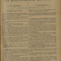 0849 - Page 845 - Analyses et indications bibliographiques. La radiologie en 1930 ; par Louis Delherm... et P. Thoyer-Rozat... Os. Crâne. Articulations. La maladie de Kummel-Verneuil (O. Francke [Jassy]. Lyon chirur...) / La spondyolisthésis. (Pedro H. Caravano. (Revue sud-amer. de méd. et de chir...) / Les indications de la ventriculographie et les renseignements qu'elle peut donner. (Cl. Vincent, David et Puech. La science médicale pratique...) / Diagnostic radiographique du cancer secondaire du rachis. (J. Clément. Marseille méd...)