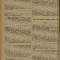 0886 - Page 882 - Société de médecine de Paris. (Séance du 28 mars 1931). M. Dartigues fait un rapport sur un mémoire de M. F. Cavazzi... sur les effets produits chez l'homme par des injections sous-cutanées d'hormones de la glande sexuelle mâle d'animaux jeunes et sains / A propos du traitement de l'hypertrophie prostatique par la radiothérapie profonde. M. Charles Guilbert / Guérison par le forage de la prostate d'une fistule hypogastrique définitive. M. Georges Luys / Toxi-infection d'origine intestinale due à une rétention par péricolite. M. Thévenard / La prostatite chronique latente. M. Ch. David / Actes de la Faculté de médecine de Paris. Thèses