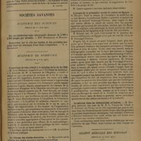 0919 - Page 915 - VIe Congrès international de thalassothérapie. [Berck-Plage, 26-27-28 mai 1931]. Séance solennelle d'ouverture. Question mise à l'étude. Traitement de la coxalgie et des séquelles / Sociétés savantes. Académie des sciences. (Séance du 1er juin 1931) /Académie de médecine. (Séance du 9 juin 1931). Proposition de voeu relatif à la revision de la loi de 1902. M. Léon Bernard / La réforme des études dentaires / A propos de la prétendue rareté du cancer en Egypte. M. Brumpt / Le calcium dans les éliminations urinaires. M. Desgrez / Société médicale des hôpitaux. (Séance du 24 avril 1931)
