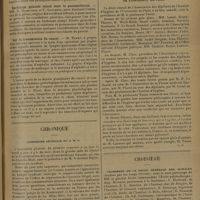 0973 - Page 969 - Sociétés savantes. Société de thérapeutique. (Séance du 15 avril 1931). Broncho-pneumonie traitée avec succès par le bactériophage. Disparition d'extrasystoles durant depuis quatre ans. MM. G. Caussade et Filohen / Barbotage gaïacolé chaud dans le pneumothorax. MM. G. Rosenthal et V. Kouchnir / Sur la transmission du cancer. M. Naamé / Chronique. Assemblée générale du S. M. S. / Association des diplômés de l'Institut d'hygiène de l'université de Paris / Croisière