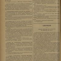0978 - Page 974 - Informations. Guerre / Avis de vacance / Conservatoire national des arts et métiers / La tombola de la F. E. M. / Congrès de l'Association internationale des femmes médecins / 1er Congrès international d'hygiène méditerranéenne / Nécrologie / Amphithéâtre d'anatomie / Chronique. Réunion médicale de la Faculté de médecine de Nancy