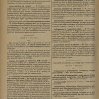 1050 - Page 1046 - Sociétés savantes. Société de médecine de Paris. (Séance du 10 avril 1931). Traitement de la goutte. M. Schneider / Action indirecte des rayons X. M. Guilbert / Vaccination locale par injection intrapulmonaire directe. M. Georges Rosenthal / (Séance du 25 avril 1931). A propos du rapport sur les travaux de M. Cavazzi. M. Levassort / De l'existence d'un système glandulaire et des injections sous-cutanées de sang ou de sérum de sang glandulaire efférent, ou d'hormones, comme méthode thérapeutique. M. Léopold-Lévi / A propos de la méthode sérothérapique hormonique de M. Cavazzi... M. Dartigues / Complications des gastro-entérostomies. M. Guttmann / Certificat prénuptial et laboratoire. M. Foveau de Courmelles / Héliothérapie et tuberculose pulmonaire. M. Reygasse / Le diagnostic de l'appendicite aiguë. M. Pierre Mabille / La percussion du foie et ses aléas. M. Pron... / Société anatomo-clinique de Toulouse. (Séance du 25 avril 1931) / (Séance du 9 mai 1931)