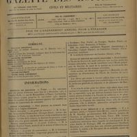 1085 - Page 1081 - Sommaire / Informations. Hôpitaux de Province. Nîmes / Légion d'honneur. Santé publique / Grande chancellerie / Guerre / Guerre (Active) / École du service de santé militaire / Remise d'une médaille à M. Récamier