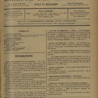 1185 - Page 1181 - Sommaire / Informations. Maison départementale de Nanterre / Hôpitaux de Province. Bordeaux / Facultés de médecine. Paris / Écoles de médecine. Tours / Légion d'honneur / Distinctions honorifiques / Médailles d'honneur de l'Assistance publique. Médaille d'or / Médaille d'argent / Médaille de bronze
