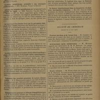 1193 - Page 1189 - Sociétés savantes. Société médicale des hôpitaux. (Séance du 10 juillet 1931). Immunité antimorbilleuse naturellement acquise et anergie grippale. M. Le Bourdellès / Influence des saignées quotidiennes sur le taux de l'urée sanguine du lapin. MM. Pasteur Valléry-Radot, G. Mauric et Mme A. Hugo / De l'existence d'un double bruit par la percussion abdominale dans l'ascite (importance du double bruit ascitique et du signe de la matité horizontale dans la station debout pour le diagnostic des ascites de minime abondance). MM. G. Lian et J. Odinet / La prépondérance ventriculaire droite électrocardiographique. (Ses caractères et sa grande valeur séméiologique). MM. C. Lian et V. Golblin / Traitement des troubles quiniques de nature idiosyncrasique. M. E. Manoussakis / Hémoglobinurie quinique et bilieuse hémoglobinurique. M. E. Manoussakis / Maladie de Heine-Médin. Paralysie unilatérale du facial et du vago-spinal avec signe de Babinski alterne. MM. de Lavergne, Abel, Kissel et Lepoire / Le facteur constitutionnel dans la réceptivité à la diphtérie. Les familles à diphtérie. M. Chr. Zoeller / Société de chirurgie. (Séance du 24 juin 1931). Fracture des deux os de l'avant-bras. M. Cadenat / Artériectomie après embolectomie. M. Mathieu, rapport sur l'observation de M. R. Bernard / Prurit vulvaire. M. Wiart, relatant une observation de M. R. Bernard / Traitement du cancer du col utérin. M. Robert Monod