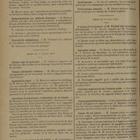 1194 - Page 1190 - Sociétés savantes. Société de chirurgie. (Séance du 24 juin 1931). Traitement du cancer du col utérin. M. Robert Monod / Anévrisme cirsoïde du cuir chevelu. M. Rocher... / Sympathectomie par méthode chimique. M. Desplas / Pancréatite oedémateuse. M. Okinczyc / (Séance du 1er juillet 1931). Oedème aigu du pancréas. M. Chifoliau / Tumeur pileuse de l'estomac. M. Métivet / Appendicite aiguë. M. Mocquot, analyse de la statistique de M. Matry... / Luxations traumatiques irréductibles de la hanche. M. Mathieu, relatant deux observations de M. Charrier / Traitement du cancer du col utérin. M. Lenormant / Maladie de Stieda. M. Fredet / Cardiospasme. M. Delbet / Tuberculoses osseuses. M. Delbet / (Séance du 8 juillet 1931). A propos du traitement de M. Finikoff des tuberculoses chirurgicales. M. Delbet / Contusion rénale. M. Proust relatant une observation de M. Y. Bourde... / Coxite gonococcique grave. Observation de M. Fruchaud... rapportée par M. Mondor / Cancer du col utérin. M. Gernez / Correction des thorax en entonnoir. M. Ombrédanne