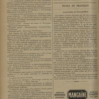 1234 - Page 1230 - Informations. Cours de la Faculté de médecine de Paris. Chaire de physique médicale. (M. André Strohl...) ; Institut du radium (Mme P. Curie et M. le Docteur Cl. Regaud...) / Notes de pratique. Parasitisme et neurasthénie
