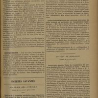 1257 - Page 1253 - Influence des tâches solaires sur les suicides, les crimes et les accidents ; par Maurice Faure... / Sociétés savantes. Académie des sciences. (Séance du 20 juillet 1931). [Suite] / (Séance du 27 juillet 1931). Prurit et dermatites produits chez les nageurs par des cercaires de mollusques d'eau douce. M. E. Brumpt / Recherches expérimentales sur la sensibilité au virus de la fièvre exanthématique des animaux domestiques porteurs de « Rhipicephalus sanguineus ». MM. Georges Blanc et J. Caminopétros / Recherches préliminaires sur certaines protrusions du globe oculaire, en particulier sur l'exophtalmie basedowienne. MM. Marcel Labbé, Maurice Villaret, L. Justin-Besançon, Mlle D. Kohler, Mme Schiff-Wertheimer et M. P. Soulié / Société de biologie. (Séance du 20 juin 1931). Anaphylaxie passive. Essais de transmission des anticorps anaphylactiques de l'homme au lapin. MM. Pasteur Vallery-Radot, G. Mauric, Mme A. Hugo et M. P. Giroud / Anaphylaxie passive. Injections au lapin du sérum d'homme sensibilisé mélangé à la protéine sensibilisante. MM. Pasteur Vallery-Radot, G. Mauric, Mme A. Hugo et M. P. Giroud