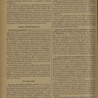 1314 - Page 1310 - Analyses et indications bibliographiques. Neurologie et psychiatrie ; par le Docteur J. Lhermitte... Sympathique. Les voies de conduction de la douleur dans la chaîne sympathique. (William Jason Mixten et James C. White. Arch. of neurol. and Psychiat...) / Nerfs périphériques. Polynévrite syphilitique. (Margulis. Zeut. f. Nervenheilk...) / Psychiatrie. Psychose périodique et démence précoce. (H. Claude et J. Levy-Valensi. Encéphale...) / Importance des manifestations vestibulaires et du syndrome du plancher dans un nouveau cas de tumeur du IVe ventricule. (J. A. Barré et G. Metzger. Revue neurol...) / Le trouble essentiel de la schizophrénie et des affections psychiques en général. (Denis Triantaphyllos. Encéphale...) / Démence précoce et schizophrénie de Kretschmer. (C. Pascal et J. Vié. Encéphale...)