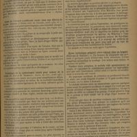 1451 - Page 1447 - Analyses et indications bibliographiques. Chirurgie générale ; par M. le Docteur Dariau... Kyste du mésentère. (J. Martin. Soc. de chir. de Toulouse...) / Kyste de l'ovaire à pédicule tordu chez une fillette de six ans. (Ethier. L'Union méd. du Canada...) / Technique de la cystectomie totale pour cancer de la vessie. (B. Fey et H. Bompart. Journ. de chir...) / Kyste hydatique primitif rétro-vésical chez un homme. (Ducuing et Giscard)