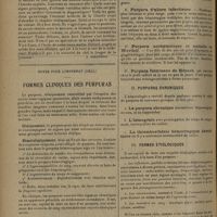 1470 - Page 1466 - Livres nouveaux. Les enfants syphilitiques, par L. Tixier. [L. Babonneix] / Notes pour l'internat (Oral). Formes cliniques des purpuras