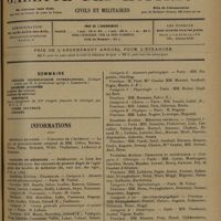 1509 - Page 1505 - Sommaire / Informations. Hôpitaux de Paris. Concours de l'Externat / Facultés de médecine. Agrégation
