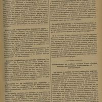 1517 - Page 1513 - Congrès neurologique international. [Berne, 31 août-5 septembre 1931]. Troisième question. Les infections non suppuratives du système nerveux central. Nosographie, clinique, anatomie pathologique. Le zona. M. André-Thomas... / Situation des encéphalomyélites disséminées aiguës. M. L. van Bogaert... / Syndrome encéphalitique et syndrome hystérique. Pathogénie. M. Buscaino... / Remarques sur les encéphalities non suppurées. M. C. von Economo... / L'importance de corpuscules d'inclusion dans les maladies ? Virus neurotrope. M. F.-H. Lévy... / Encéphalite et encéphalopathie de la rougeole. MM. A. Ferraro et H. Scheffer... / La myélite de la variole. M. Brouwer... / Quatrième question. Traumatismes et système nerveux. Etude clinique anatomo-pathologique expérimentale et thérapeutique. Les lésions du système nerveux consécutives aux traumatismes. M. Ottonio Rossi...