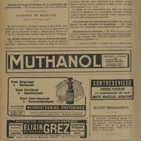 1520 - Page 1516 - Sociétés savantes. Académie des sciences. (Séance du 28 septembre 1931) / Académie de médecine. (Séance du 6 octobre 1931). Les déchets azotés du sang dans la néphrose lipoïdique. MM. Achard et Codounis / Dénomination du paludisme. M. Jean Cardamatis / Bulletin bibliographique