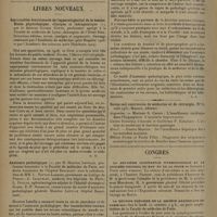 1522 - Page 1518 - Sociétés savantes. Académie de médecine. (Séance du 6 octobre 1931). Dénomination du paludisme. M. Jean Cardamatis / Livres nouveaux. Les troubles fonctionnels de l'appareil génital de la femme. Etude physiologique, clinique et thérapeutique, par le Docteur Gaston Cotte... / Anatomie pathologique, par M. Maurice Letulle... avec la collaboration de MM. L. Nattan-Larrier... ; A. Jaquelin... ; L. Duclos... Maurice Letulle... / Revue Sud américaine de médecine et de chirurgie... / Congrès. La deuxième conférence internationale et le Congrès colonial du rat et de la peste / La Réunion plénière de la Société anatomique de Paris / IXe Congrès international d'histoire de la médecine