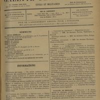 1581 - Page 1577 - Sommaire / Informations. Hôpitaux de Paris. Concours de l'internat / Concours de l'externat / Facultés de médecine. Toulouse