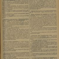 1623 - Page 1619 - Analyses et indications bibliographiques. Oto-rhino-laryngologie ; par M. Paul Truffert... I. Bouche. Pharynx. Oesophage. Indications et techniques de l'amygdalectomie. (Jacques..., Molinié... Deuxième rapport au Congrès franç. d'oto-rhino-laryngol...) / Les abcès péri-amygdaliens. (G. Canuyt. Ann. d'oto-laryngol...) / Thrombose du sinus caverneux et du sinus longitudinal supérieur, consécutive à un abcès péritonsillaire. (P. U. Calamida... Oto-rhino-laryngol. intern...) / Céphalée d'origine amygdalienne. (I. Vasiliu... Arch. int. de laryngol...) / Anesthésie au chlorure d'éthyle avec le gazéthyleur pour l'amygdalectomie. (M. Lafite-Dupont... Congrès d'oto-rhino-laryngol...) / De l'anesthésie locale chez l'enfant dans l'adénectomie et l'amygdalectomie. (M. Robert Rendu... Congrès d'oto-rhino-laryngol...) / Procédé d'évidement des amygdales par la diathermo-coagulation. (Daudin-Clavaud... Congrès d'oto-rhino-laryngol...) / L'hémorragie dans l'amygdalectomie totale. (Lapouge... Congrès d'oto-rhino-laryngol...) / Traitement abortif des phlegmons de l'amygdale par le bactériophage, (Halphen et Djiropoulos... Congrès d'oto-rhino-laryngologie., 1930)