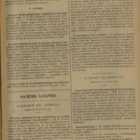 1635 - Page 1631 - Analyses et indications bibliographiques. Oto-rhino-laryngologie ; par M. Paul Truffert... IV. Larynx. Trachée. Bronches. Vingt-cinq ans de pratique du traitement par les méthodes directes des suppurations intrapulmonaires. (J. Guisez. Congrès d'oto-rhino-laryngol...) / V. Divers. Paralysie faciale périphérique consécutive à une engelure de la joue. (J. N. Roy... Congrès d'oto-rhino-laryngol...) / Les ondes entretenues dans la pratique diathermo-chirurgicale courante de l'oto-rhino-laryngologie. (Technique de sécurité). (Jouffray... Congrès d'oto-rhino-laryngol...) / Sociétés savantes. Académie des sciences. (Séance du 19 octobre 1931). Nouvelles recherches sur les cryptotoxines. La sursaturation des toxines par l'ion salicylique. M. H. Vincent / La fluorescence de l'urobiline. Le Professeur Charles Dhéré..., en collaboration avec M. Roche / Académie de médecine. (Séance du 27 octobre 1931). Conservation de l'activité pathogène du virus poliomyélitique incorporé dans du beurre. MM. Levaditi, Kling et Lépine / Récurrernthérapie. M. Auguste Marie / La réserve alcaline du sang dans le rhumatisme chronique et ses modifications sous l'influence de la cure de Bourbonne-les-Bains. MM. M. Piéry, M. Milhaud et Grandpierre