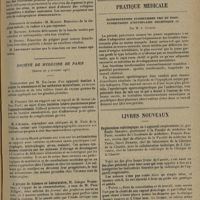 1651 - Page 1647 - Sociétés savantes. Société de chirurgie. (Séance du 21 octobre 1931). Hystérectomie élargie pour cancer du col. M. Mouchot / Résection des apophyses transverses au cours de la thoracoplastie. MM. Proust et Maurer / Présentation de malades / Société de médecine de Paris. (Séance du 9 octobre 1931). Adduction d'air par dans les villes. M. Georges Rosenthal / Pratique médicale. Manifestations pubertaires pré et post-pubertaires d'hypoplasie orchitique ; par M. A. Savigny / Livres nouveaux. Exploration radiologique de l'appareil respiratoire, par Emile Sergent... ; Francis Bordet... ; Henri Durand..., avec la collaboration technique de J. Couvreux...