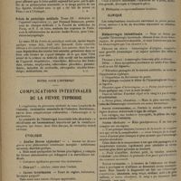 1654 - Page 1650 - Livres nouveaux. Exploration radiologique de l'appareil respiratoire, par Emile Sergent... ; Francis Bordet... ; Henri Durand..., avec la collaboration technique de J. Couvreux... / Précis de pathologie médicale. Tome III : Maladies de l'appareil respiratoire, par Fernand Bezançon... et S. I. de Jong... avec la collaboration du Docteur André Bloch, pour l'oto-rhino-laryngologie / Notes pour l'internat. Complications intestinales de la fièvre typhoïde. (A suivre)