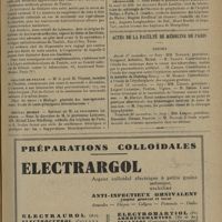 1717 - Page 1713 - Informations. Avis de concours / Collège de France / Hôpital Bichat. Service de M. le Professeur Lemierre / Nécrologie / Actes de la Faculté de médecine de Paris. Thèses