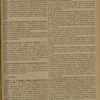 1765 - Page 1761 - Analyses et indications bibliographiques. Dermatologie et syphiligraphie ; par P. Gastinel... et R. Pulvenis... II. Syphiligraphie. Réactions humorales. Recherches sur la réaction de Meinicke. (F. Le Chuiton. Presse méd...) / La réaction de Wassermann dans la syphilis expérimentale du lapin. (O. Thomson, T. Christiansen. Zeit. f. Immun...) / Résultats obtenus avec la réaction de Müller. (J. Reichel. Centralbl. f. Bakt...) / La réaction de Müller dans le liquide céphalo-rachidien. (J. Reichel. Centralbl. f. Bakt...) / Clinique. Nosologie de la syphilis osseuse congénitale dans la première enfance. (M. Péhu et A. Policard. Presse méd...) / La paralysie générale dans la population rurale. (Sézary et Barbé. Ann. de dermat. et de syphil...)
