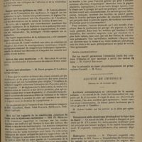1789 - Page 1785 - Sociétés savantes. Académie de médecine. (Séance du 24 novembre 1931). Hommage à M. Hayem / Rapport sur les épidémies en 1930. M. Lesné / Service des eaux minérales. M. Meillère / La lutte anti-alcoolique. M. Sieur / Note sur les rapports de la constitution chimique de l'urée avec le syndrome azotémique. MM. Pr. Merklen et H. Gounelle / Importance du dépistage de la tuberculose dans les professions de l'alimentation. M. A. Feil / Société de chirurgie. (Séance du 28 octobre 1931). Accidents acétonémiques en chirurgie de la seconde enfance. Travail de M. Gulié... rapporté par M. d'Allaines / Volumineux ostéo-chondrome développé sur la ligne âpre du fémur. Travail de MM. Fruchand et Baugas présenté par M. d'Allaines / Exstrophie vésicale. M. Chevassu, observation de MM. Simon et Brunschwing... / Fracture transcotyloïdienne de la ceinture pelvienne. Travail de M. Paitre rapporté par M. Rouvillois