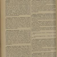 1806 - Page 1802 - Sociétés savantes. Société de biologie. (Séance du 14 novembre 1931). Modifications provoquées sur la pression artérielle, chez l'homme, par une douleur violente et brève. M. H. Busquet / Quelques cas de cataracte survenue chez des lapins immunisés ou en cours d'immunisation contre le virus herpétique. M. S. Nicolau et Mme L. Kopciowska / Propriétés biochimiques du pneumocoque en rapport avec l'immunité. M. P. Bordet / Morphologie du pneumocoque. M. P. Bordet / Isolement d'un bacille du type aviaire des lésions et du sang d'un tuberculeux lupique. MM. A. Saenz et R. Guerra / Essais d'exaltation de la virulence du B. C. G. chez le cobaye infecté par le streptoccus Cavix. Expériences de MM. J. Moreau et S. Tortorella / Sucre protéidique chez le chien soumis au jeûne. MM. Bierry, F. Rathery et Mlle Y. Laurent / Amylose expérimentale et perturbation de l'équilibre protidémique chez le chien par injections intreveineuses de caséinate de soude. MM. Ch. Achard, M. Bariéty, A. Codounis et E. Hadjingeorges / Election / Société de biologie de Lyon. (Séance du 16 novembre 1931). Sur l'élimination et l'absorption de l'hyposulfite double d'or et de sodium. MM. F. Arloing, Dufourt et Demonfaucon, travail inspiré des recherches de M. A. Lumière et de Mlle Juillard / Contribution nouvelle à l'étude de l'intradermo-réaction aux toxines typhiques. MM. F. Arloing, A. Dufourt, Meersseman et Pujos