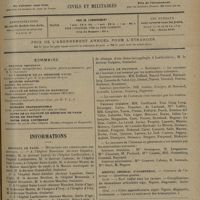 1885 - Page 1881 - Sommaire / Informations. Hôpitaux de Paris. Mutations des chirurgiens des hôpitaux / Mutations des oto-rhino-laryngologistes / Hôpitaux de Province. Bordeaux / Hôpital général d'Argenteuil. Concours de l'internat