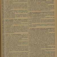 1911 - Page 1907 - Congrès français d'oto-rhino-laryngologie. [21-24 octobre 1931]. L'aspiration en oto-rhino-laryngologie. MM. G. Worms et Rateau / De l'emploi du muscle d'oiseau desséché et pulvérisé comme agent d'hémostase. M. van Nieuwenhuyse... / La cellulite en oto-rhino-laryngologie. M. H. Caboche... / Quelques applications de la diathermocoagulation dans le domaine de l'oto-rhino-laryngologie. M. J. Helsmoortel junior... / Neuf cas de suppurations pulmonaires traités par aspirations bronchoscopiques. MM. Coffin et Truffert / Le cinéma en dessins animés dans l'enseignement de la bronchoscopie et de la bronchoscothérapie. M. A. Soulas