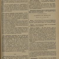 1921 - Page 1917 - Congrès français d'oto-rhino-laryngologie. [21-24 octobre 1931]. Quelques cas de cornets bulleux avec complications optiques et nerveuses. M. A. Sargnon / Tuberculose de l'ethmoïde à forme tumorale. M. Rebattu... / Toux spasmodique incoercible, chez un aortique, par compression récurrentielle arrêtée net après un badigeonnage au liquide de Bonain de l'extrémité postérieure du cornet moyen nasal. M. Kowler... / Chemins de fer de Paris à Lyon et à la Méditerranée / Sociétés savantes. Académie des sciences. (Séance du 7 décembre 1931). Notice nécrologique. M. H. Vincent / Académie de médecine. (Séance du 15 décembre 1931). Notice. M. Paul Ravaut / Rapport. Mission au Canada. M. Emile Sergent / Artériographie. M. Pedro Belou