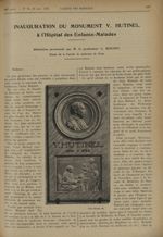 V. Hutinel. 1849-1933 - Gazette des hôpitaux civils et militaires (Lancette française)