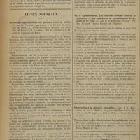 0012 - Page 2 - Informations. Amphithéatre d'anatomie / Nécrologie / Livres nouveaux. Recherches expérimentales sur quelques esters de choline, par M. Villaret... L. Justin-Besançon... et R. Cachera / Vie et rajeunissement. Une nouvelle méthode générale de traitement et mes expériences de rajeunissement de Bologne et de Paris, par le Dr Francesco Cavazzi...