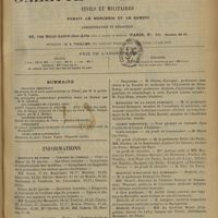 0147 - Page 137 - Sommaire / Informations. Hôpitaux de Paris. Concours de l'internat / Facultés de médecine. Paris / Strasbourg / Ministère de la santé publique / Légion d'honneur. Santé publique / Travail / Médaille d'honneur des épidémies. Médaille d'or / Médaille de vermeil / Médaille d'argent