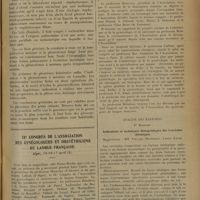 0691 - Page 681 - Revue générale. Techniques et indication du traitement chirurgical des pleurésies purulentes de la grande cavité. (Traumatique et tuberculeuses exceptées) ; par MM. Charles Cachin et René Israel... Indications / IXe Congrès de l'association des gynécologues et obstétriciens de langue française. Alger, 15-16-17 avril. Analyse des rapports. 1er Rapport. Indication et techniques thérapeutiques des Cervicites chroniques. Rapporteurs : MM. Villar..., Labry...