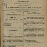 1291 - Page 1281 - Sommaire / Informations. École de médecine de Hanoi / Cérémonies médicales / Avis de concours